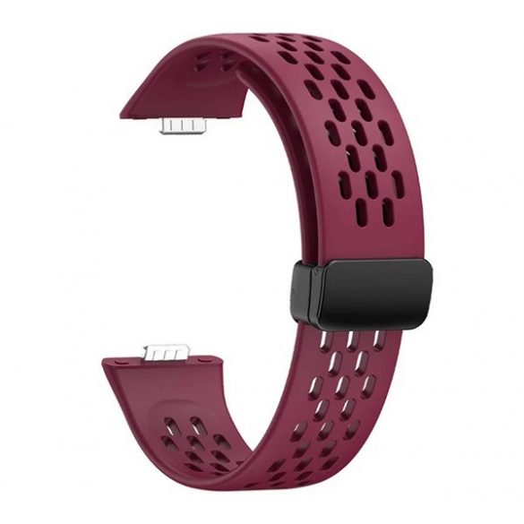 Curea de schimb (dimensiune personalizată, silicon, perforată, respirabilă) BURGUNDY Huawei Watch Fit 3