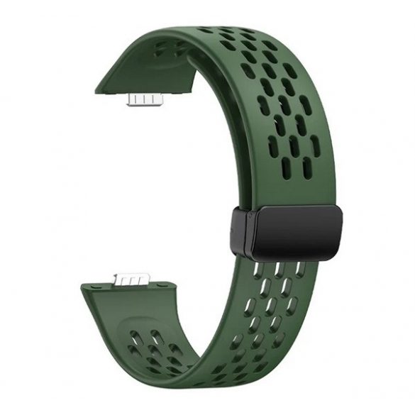 Curea de schimb (dimensiune personalizată, silicon, perforată, respirabilă) VERDE ÎNCHIS Huawei Watch Fit 3