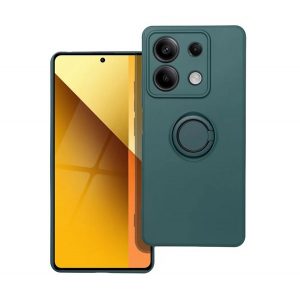 Protector de telefon din silicon (inel de fixare, interior din microfibra de pluș, magnetic, protector pentru cameră) VERDE ÎNCHIS Xiaomi Redmi Note 13 5G