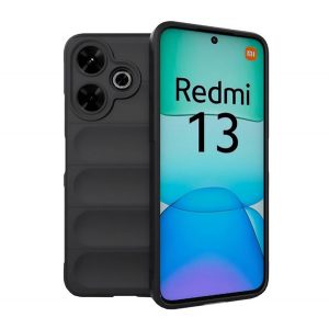 Protectie din silicon pentru telefon (rezistenta la socuri, protectie camera, 3D) NEGRU Xiaomi Redmi 13