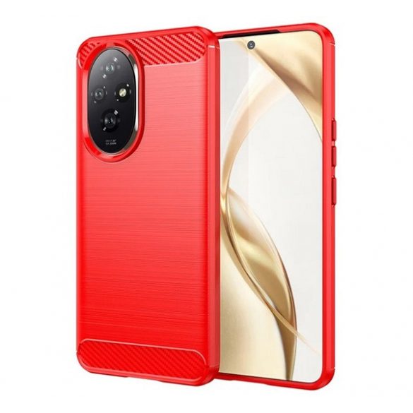 Protector de telefon din silicon (rezistenta la impact, colt cu perna de aer, periat, model carbon) RED Honor 200