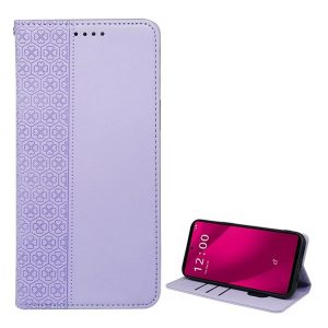 Husă în picioare, efect piele (FLIP, deschidere laterală, suport de masă, trifoi) LIGHT PURPLE T Phone 2 Pro 5G