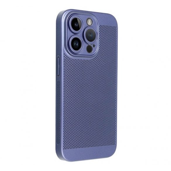 Protectie din plastic pentru telefon (respirabila, perforata, protectie camera) ALBASTRU INCHIS Apple iPhone 16 Pro