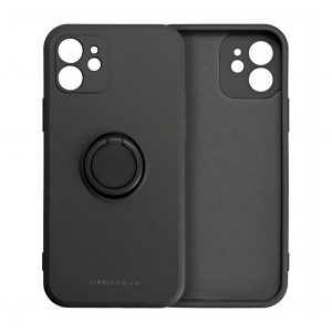 Protectie de telefon din silicon ROAR AMBER (inel de fixare, magnetic, protectie camera) NEGRU Apple iPhone 16