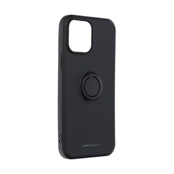 Protectie de telefon din silicon ROAR AMBER (inel de fixare, magnetic, protectie pentru camera) NEGRU Apple iPhone 16 Pro Max