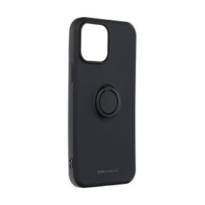 Protectie de telefon din silicon ROAR AMBER (inel de fixare, magnetic, protectie pentru camera) NEGRU Apple iPhone 16 Pro