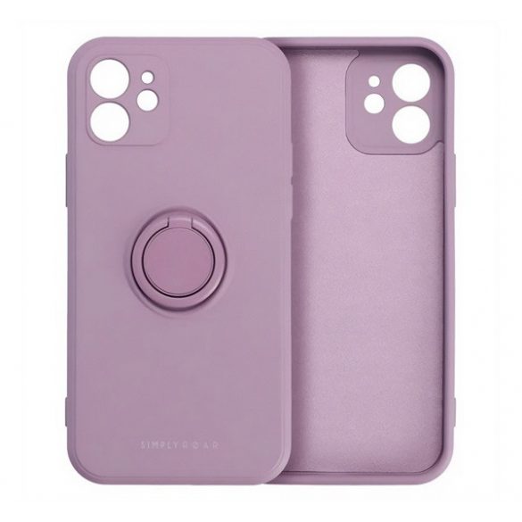 Protectie de telefon din silicon ROAR AMBER (inel de fixare, magnetic, protectie pentru camera) PURPLE Apple iPhone 16 Pro