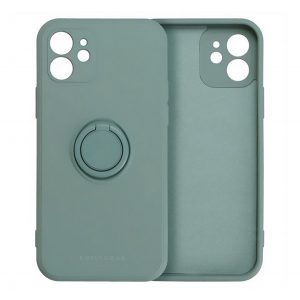 Protectie de telefon din silicon ROAR AMBER (inel de fixare, magnetic, protectie pentru camera) VERDE ÎNCHIS Apple iPhone 16 Plus