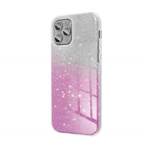 Protector de telefon din silicon (interior din plastic, spate lucios) TRANSPARENT/ROZ Apple iPhone 16 Plus