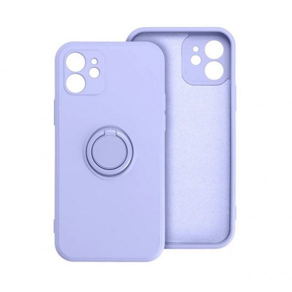 Protectie din silicon pentru telefon (inel de fixare, interior din microfibra de pluș, magnetic, protector pentru cameră) PURPLE Apple iPhone 16 Plus