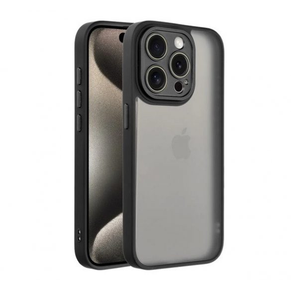 Protectie din silicon pentru telefon (rezistenta la impact, spate acrilic, protectie camera) NEGRU Apple iPhone 16 Plus