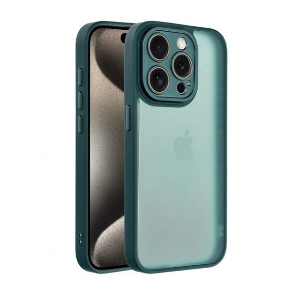 Protectie din silicon pentru telefon (rezistenta la impact, spate acrilic, protectie pentru camera) VERDE INCHIS Apple iPhone 16 Pro