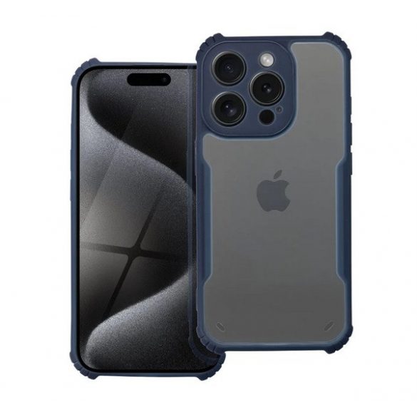 Protectie din silicon pentru telefon (rezistenta la impact, colt cu perna de aer, spate acrilic, protectie pentru camera) ALBASTRU INCHIS Apple iPhone 16 Pro