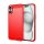 Protector de telefon din silicon (rezistenta la impact, colt cu perna de aer, periat, model carbon) RED Apple iPhone 16 Plus