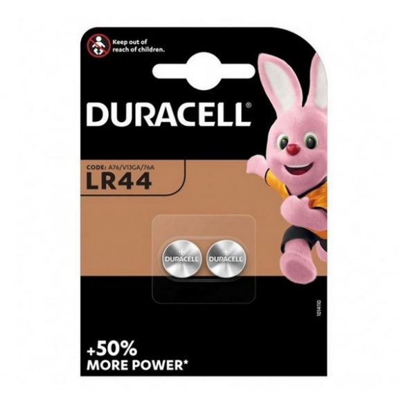 Pilă buton DURACELL (LR44, 1.5V, alcalină) 2 buc/pachet