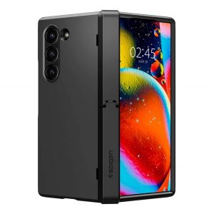 Protector de telefon din plastic SPIGEN TOUGH ARMOR (cadru din silicon, rezistenta la impact, suport) NEGRU Samsung Galaxy Z Fold6 5G (SM-F956)