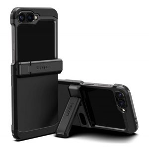 Protector de telefon din plastic SPIGEN TOUGH ARMOR (cadru din silicon, rezistenta la impact, suport) NEGRU Samsung Galaxy Z Flip6 5G (SM-F741)