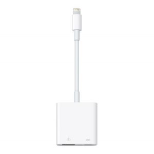 Cablu adaptor APPLE (USB 3.0+priză Lightning - Lightning, 12cm, conexiune cameră) ALB Apple IPAD 2, iPhone 5, iPhone 11