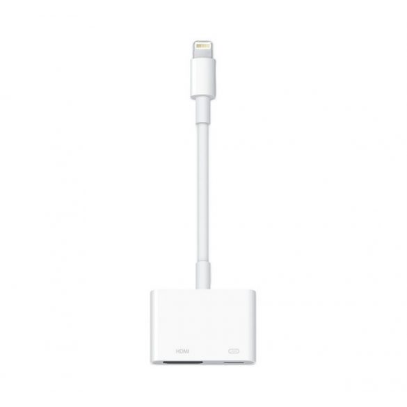 Cablu adaptor APPLE TV/HDMI (HDMI-DV+priză Lightning - Lightning, succesor MD826ZM/A) ALB