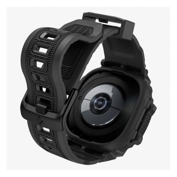 Curea de schimb SPIGEN RUGGED ARMOR PRO (dimensiune personalizată, silicon, rezistență la șocuri + cadru din silicon) NEGRU Samsung Galaxy Watch Ultra eSIM 47 mm (SM-L705)