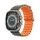 Curea de schimb DEVIA DELUXE SPORT6 (dimensiune personalizată, mare, silicon, reglabilă, ondulată) GRI/ORANGE Apple Watch Ultra 2 49 mm, Watch Ultra 49 mm, Watch Series 8 45 mm