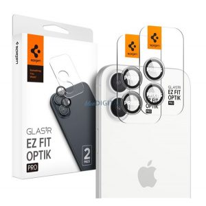 SPIGEN OPTIK PRO geam de protecție pentru camera foto 2pcs (9H, doar lentila) pentru Apple iPhone 16, iPhone 16 Plus