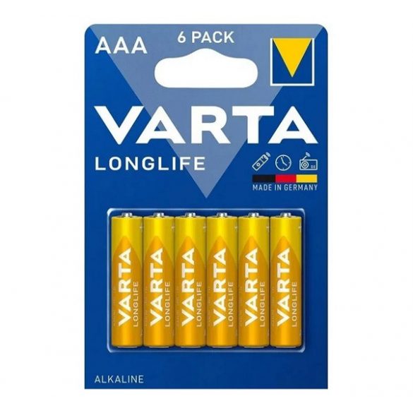 Baterie durabilă VARTA LONGLIFE (AAA, LR03, 1,5 V, alcalină) 6 buc/pachet