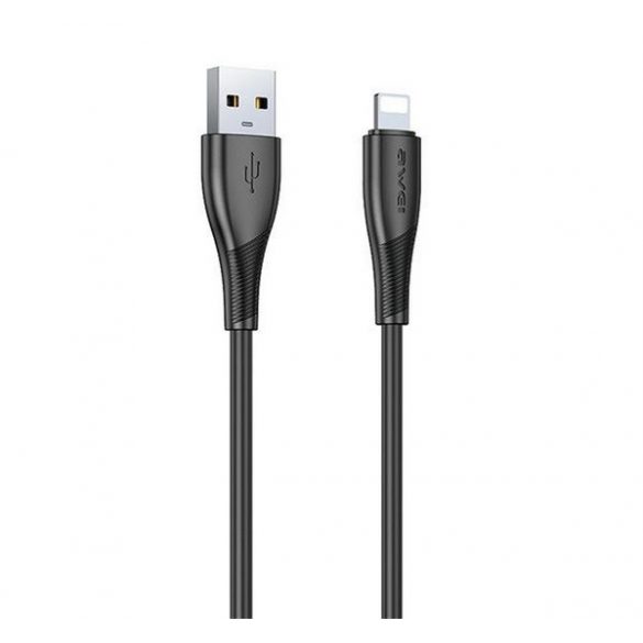 Cablu de date AWEI CL-182L (USB - fulger, 2.4A, 100cm) NEGRU