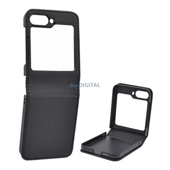 Husă permanentă, efect piele (FLIP, deschidere laterală, desktop, diamant) BLACK Samsung Galaxy Z Flip6 5G (SM-F741)