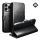 QIALINO Case Standing, piele naturală (FLIP, deschidere laterală, desktop) BLACK Apple iPhone 16 Pro Max