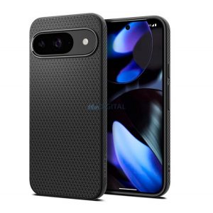 SPIGEN LIQUID AIR silicon protector de telefon (rezistent la șocuri, bubble heel, diamant) BLACK Google Pixel 9 Pro, Pixel 9