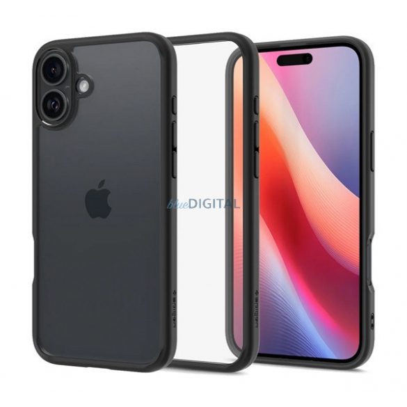 SPIGEN ULTRA HYBRID plastic protector de telefon (rezistent la impact, cadru cu bule) TRANSFER / negru Apple iPhone 16