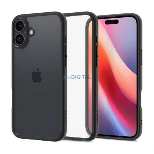 SPIGEN ULTRA HYBRID plastic protector de telefon (rezistent la impact, bubble cadru) TRANSFER / negru Apple iPhone 16 Plus