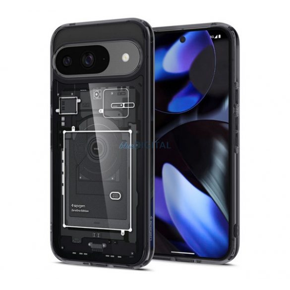 SPIGEN ULTRA HYBRID ZERO ONE plastic protector de telefon (rezistent la șocuri, bubble cadru) BLACK Google Pixel 9 Pro, Pixel 9