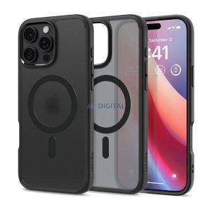 SPIGEN ULTRA HYBRID MAG plastic protector de telefon (rezistent la șocuri, cadru cu bule, MagSafe) BLACK Apple iPhone 16 Pro