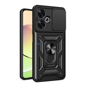 Defender protector de plastic pentru telefon (rezistent la șocuri, silicon interior, inel de reținere, protector de cameră) BLACK Xiaomi Redmi 13C 5G