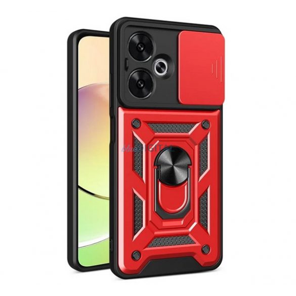 Defender plastic protector de telefon (rezistent la șocuri, silicon interior, inel de reținere, protector de cameră) PIROS Xiaomi Redmi 13C 5G