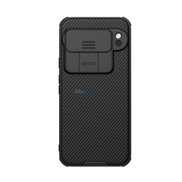 NILLKIN CAMSHIELD PRO plastic protector de telefon (cadru de silicon, rezistent la șocuri, protector de cameră, cu dungi) NEGRU Google Pixel 9 Pro XL