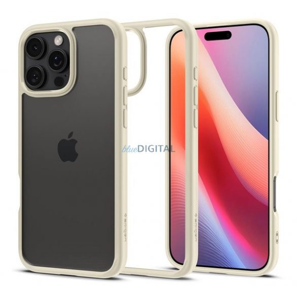 SPIGEN CRYSTAL HYBRID silicon protector de telefon (rezistent la impact, cadru din plastic) BÉZS Apple iPhone 16 Pro Max