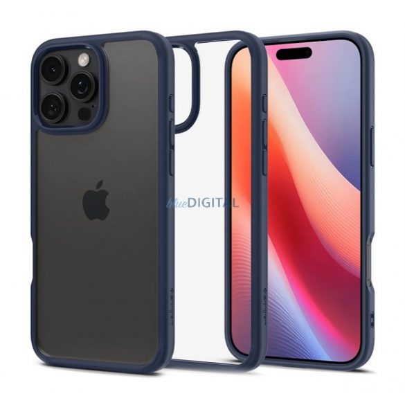 SPIGEN ULTRA HYBRID plastic protector de telefon (rezistent la șocuri, cadru cu bule, cadru mat) BREATH BLUE Apple iPhone 16 Pro Max