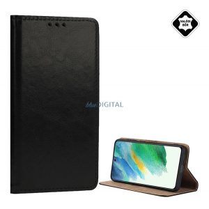 Carcasă permanentă, piele naturală (FLIP, deschidere laterală, desktop) BLACK Samsung Galaxy A16