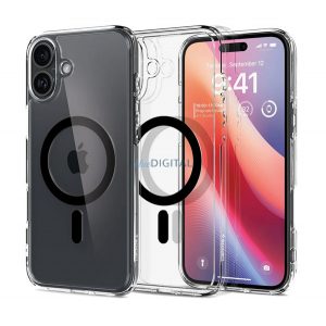 SPIGEN ULTRA HYBRID MAG plastic protector de telefon (rezistent la șocuri, cadru cu bule, MagSafe) BLACK Apple iPhone 16