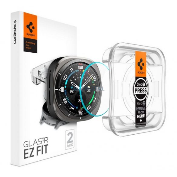 SPIGEN EZ FIT ecran protector de sticlă 2pcs (2.5D, 0.2mm, ultra subțire, 9H) pentru Samsung Galaxy Watch Ultra eSIM 47mm (SM-L705)