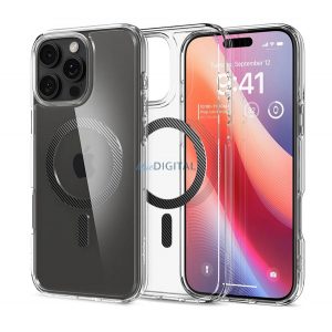 SPIGEN ULTRA HYBRID MAG plastic protector de telefon (rezistent la impact, cadru cu bule, model de carbon, MagSafe) pentru Apple iPhone 16 Pro Max