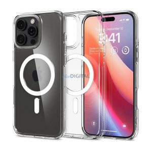 SPIGEN ULTRA HYBRID MAG plastic telefon protector (rezistent la șocuri, bubble cadru, MagSafe) WHITE Apple iPhone 16 Pro 5G