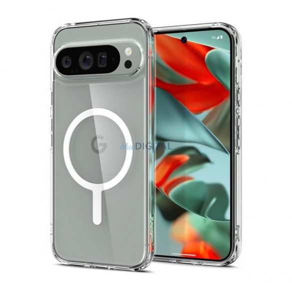 SPIGEN ULTRA HYBRID MAG plastic telefon protector (rezistent la șocuri, bubble cadru, MagSafe) WHITE Google Pixel 9 Pro XL 5G