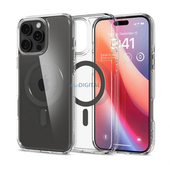 SPIGEN ULTRA HYBRID MAG plastic telefon protector (rezistent la șocuri, bubble cadru, MagSafe) BEAUTY GREEN Apple iPhone 16 Pro 5G