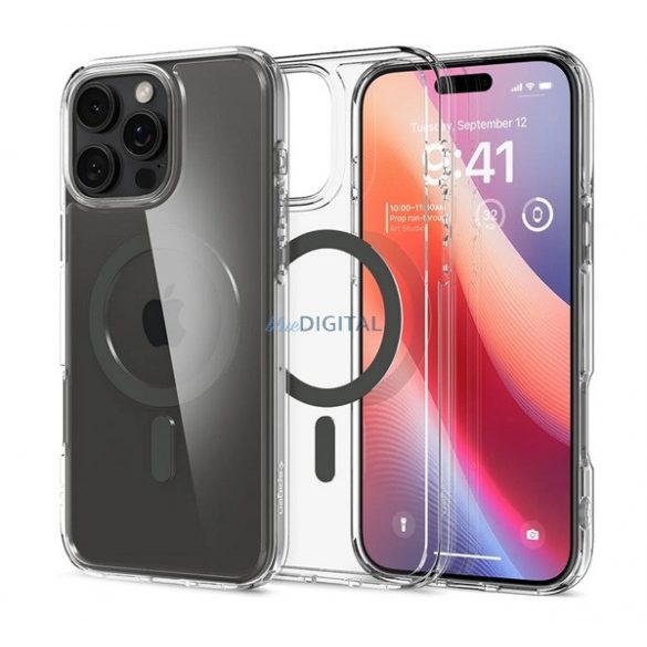 SPIGEN ULTRA HYBRID MAG plastic protector de telefon (rezistent la șocuri, bubble cadru, MagSafe) BREECH SILVER Apple iPhone 16 Pro Max 5G