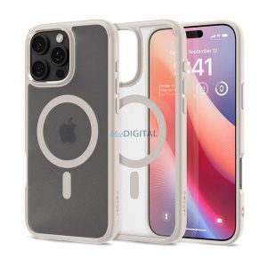 SPIGEN ULTRA HYBRID MAG plastic protector de telefon (rezistent la șocuri, bubble frame, MagSafe) TITANE Apple iPhone 16 Pro