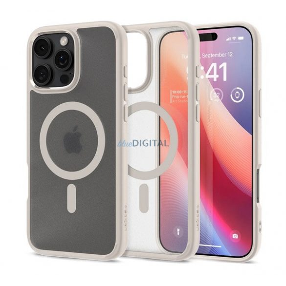 SPIGEN ULTRA HYBRID MAG plastic protector de telefon (rezistent la șocuri, bubble frame, MagSafe) TITANE Apple iPhone 16 Pro